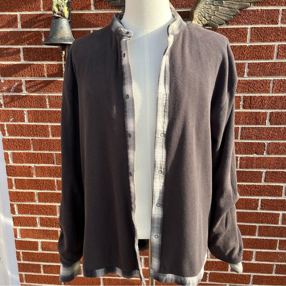 Prana Flannel w/Lining (Thermal) Snap-Down Shirt Black and Grey L/S Mens Size XL - Picture 10 of 12